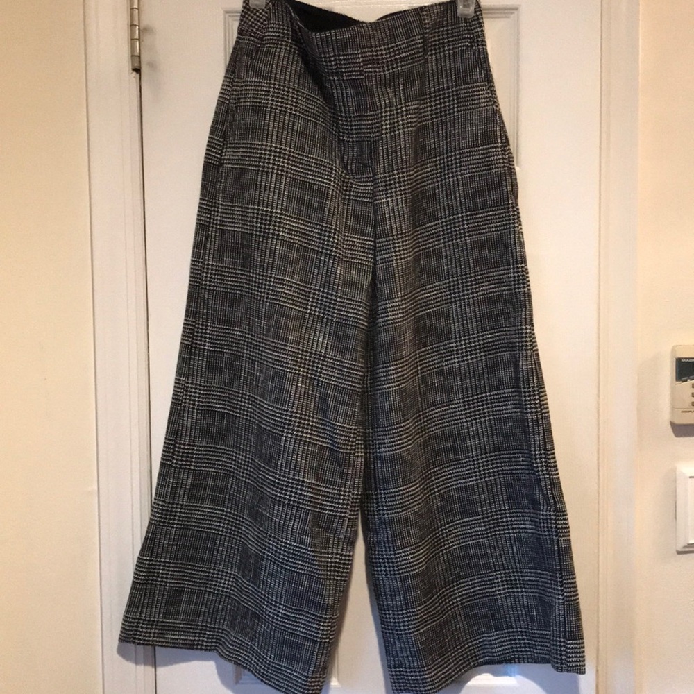 High waisted wide leg ankle pants